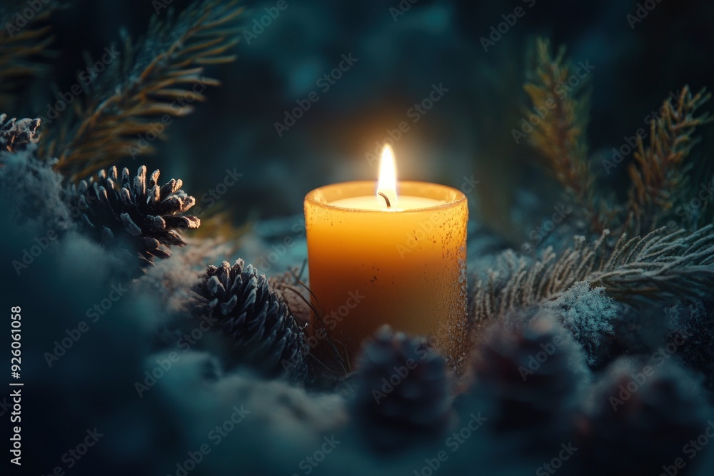 Advent cristian concept with candle , ai Advent cristian concept with candle , ai