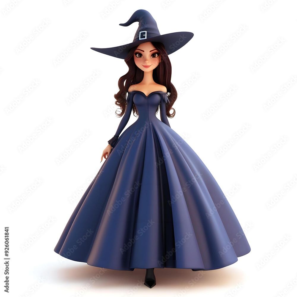 3D cute witch, witchcraft, witch with hat, Happy Halloween, witch queen 3D cute witch, witchcraft, witch with hat, Happy Halloween, witch queen