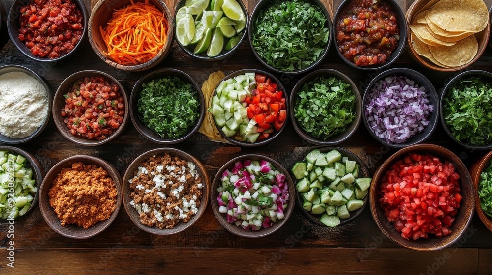 Colorful Taco Bar Toppings Colorful Taco Bar Toppings