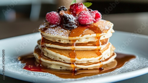 Stack of Pancakes with Syrup,