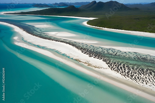 Whitehaven Beach, Where Crystal Clear Waters Embrace Powdery White Sands in Australia