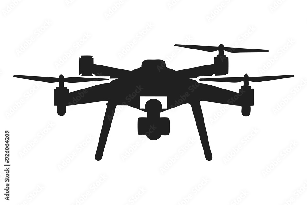 drone silhouette vector illustration drone silhouette vector illustration