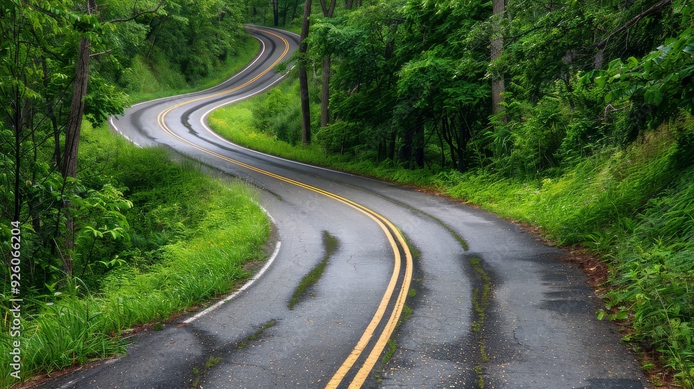 Endless road of travel on rural highways There are natural trees on both sides of the road. Endless road of travel on rural highways There are natural trees on both sides of the road.