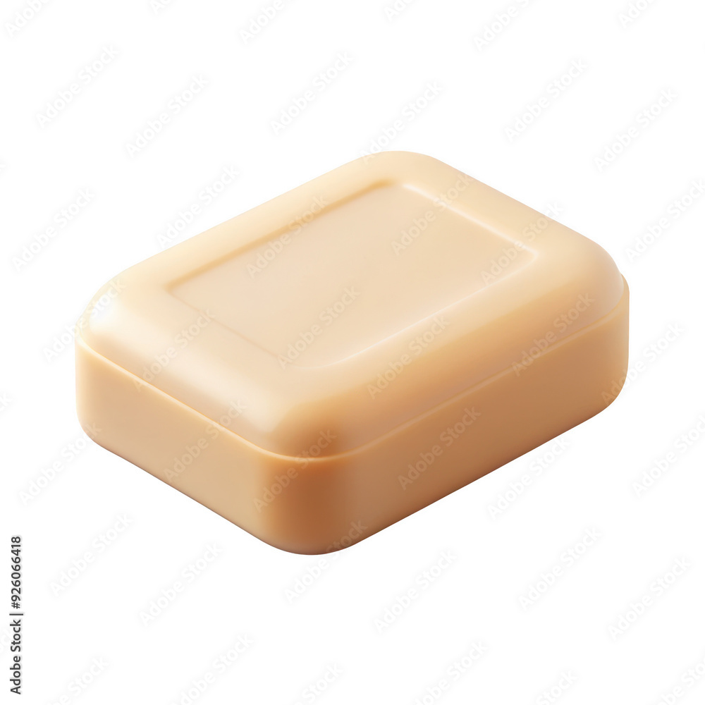 3D illustration of a beige soap bar with smooth edges. The simple and clean design makes it ideal for hygiene, health, or beauty-related creative projects. Isolated on transparent background, png. 3D illustration of a beige soap bar with smooth edges. The simple and clean design makes it ideal for hygiene, health, or beauty-related creative projects. Isolated on transparent background, png.