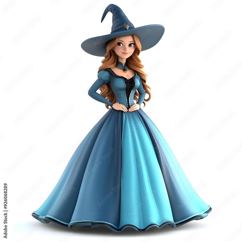 3D cute witch, witchcraft, witch with hat, Happy Halloween, witch queen 3D cute witch, witchcraft, witch with hat, Happy Halloween, witch queen