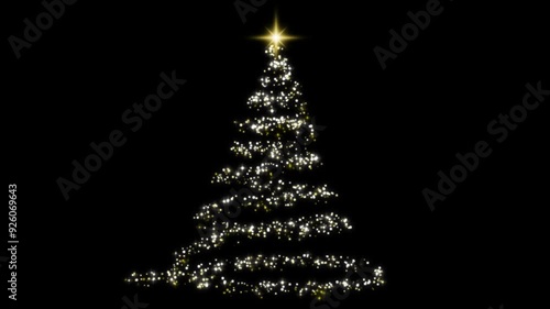 christmas tree with particle twinkle light