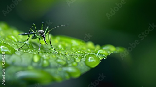 Wallpaper Mural Macro photograph of mosquito resting on leaf Torontodigital.ca