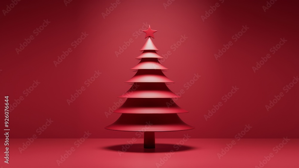 Obraz premium Red Christmas tree ornament background - holiday decorations – seasonal celebration – winter decor