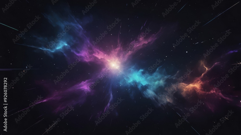 Fototapeta premium Abstract background with nebula, stars and galaxies. 3d illustration