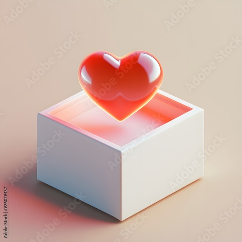 3D Heart Shape in a Modern Art Display photo