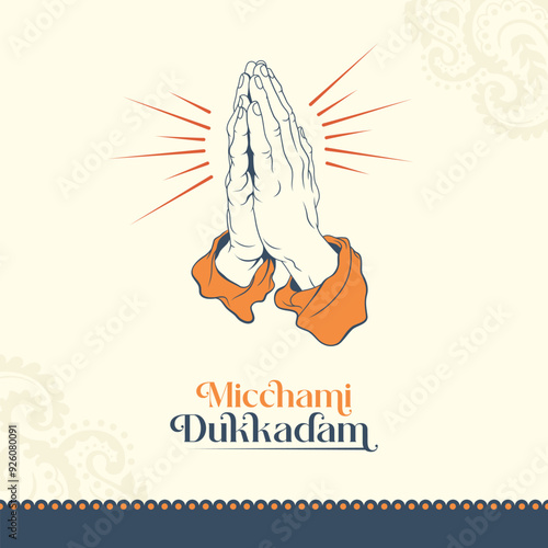 Jain michhami dukadam samvatsari festival template design illustration