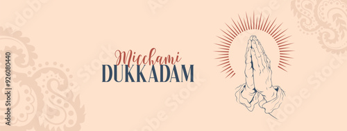 Jain michhami dukadam samvatsari festival cover banner template design