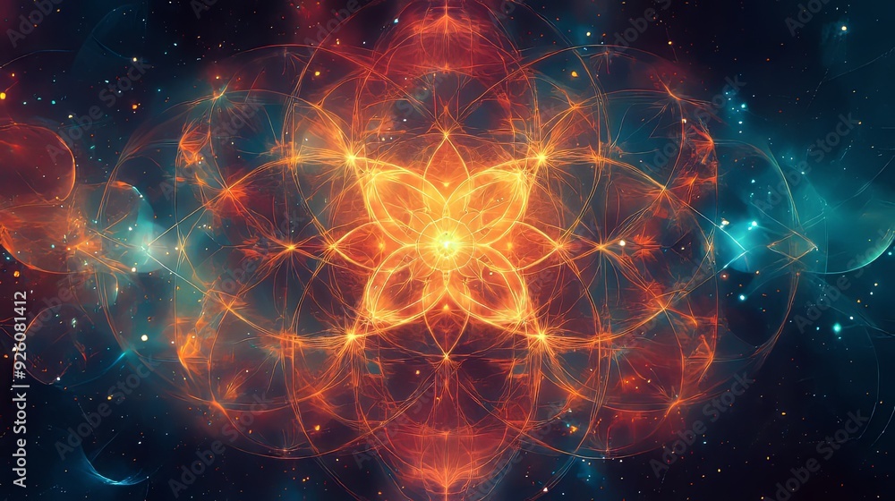 Mystical Alignment. Sacred Geometry Theme concept Mystical Alignment. Sacred Geometry Theme concept
