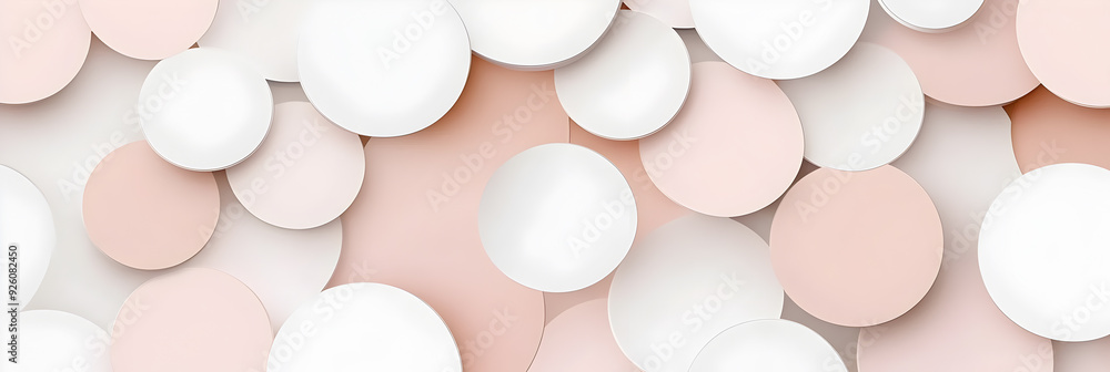 Abstract pattern of overlapping pink and white circles. Abstract pattern of overlapping pink and white circles.