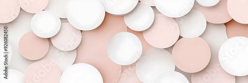 Abstract pattern of overlapping pink and white circles.