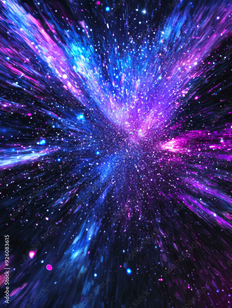 Naklejka premium A colorful galaxy with a purple star in the center