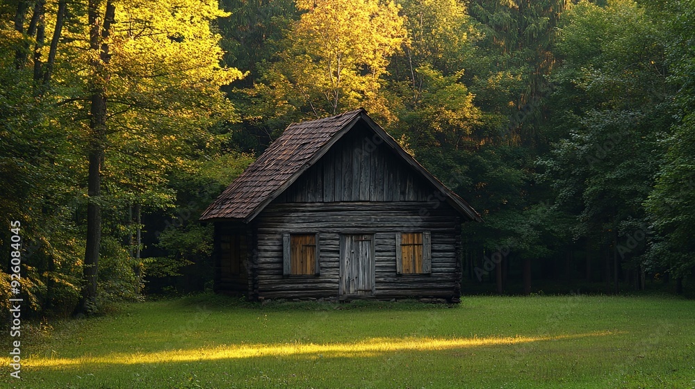 Serene Abandonment. Peaceful rustic charm concept Serene Abandonment. Peaceful rustic charm concept