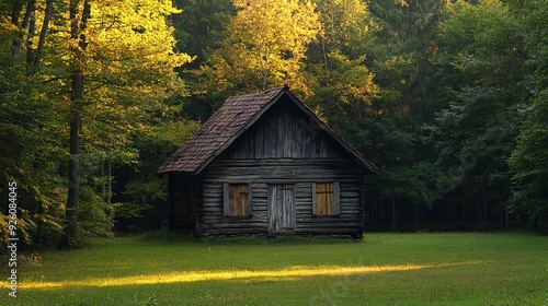 Serene Abandonment. Peaceful rustic charm concept photo