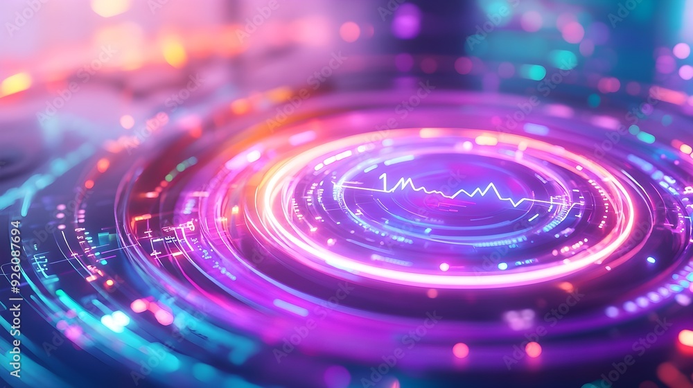 Abstract Neon Lights Background, Futuristic Tech Design Abstract Neon Lights Background, Futuristic Tech Design