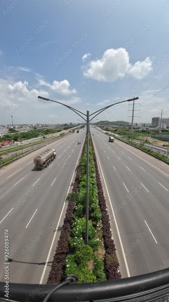 Above View of Vehicles Moving On Highway At Day Time Vertical Video Above View of Vehicles Moving On Highway At Day Time Vertical Video