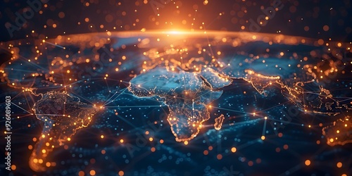 Interconnected Global Business Network Visualizing Digital Communication and Technology