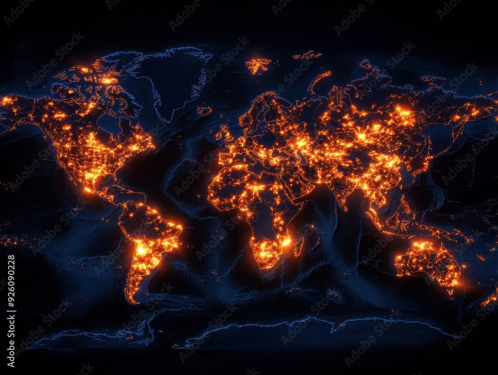 A global map overlaid with crude oil refining facilities, highlighting regions of intense demand. A global map overlaid with crude oil refining facilities, highlighting regions of intense demand.