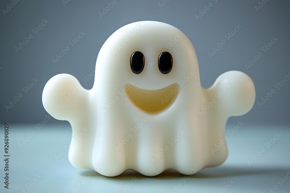 3D cute ghost, witchcraft, witch with hat, Happy Halloween, White ghost 3D cute ghost, witchcraft, witch with hat, Happy Halloween, White ghost