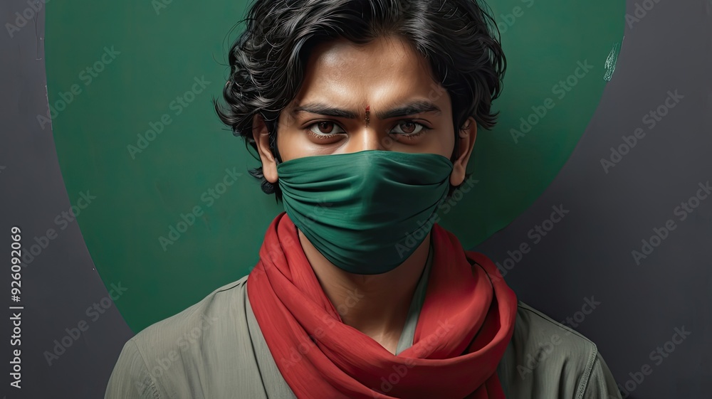 portrait of a person with a mask portrait of a person with a mask