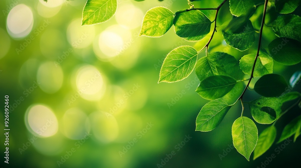 Modern close up of leaves on blurred green background. Generative ai Modern close up of leaves on blurred green background. Generative ai