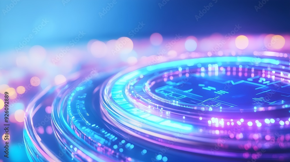 Abstract Blue & Purple Technology Background Abstract Blue & Purple Technology Background