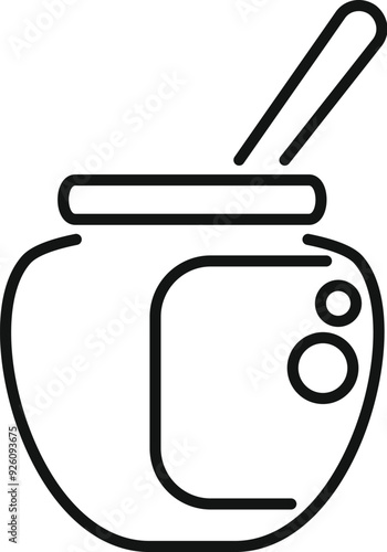Line art vector of a calabash with a bombilla, a traditional south american drink
