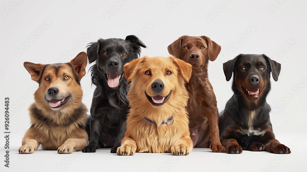 International dog day with cute Yorkshire German Shepherd and domestic dogs are standing and looking front behind them beautiful village with sky International dog day with cute Yorkshire German Shepherd and domestic dogs are standing and looking front behind them beautiful village with sky