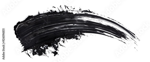 Black paint brush stroke isolated on white background.