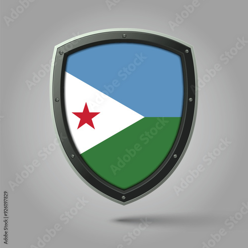 National Shield of DJIBOUTI Flag with Original color photo