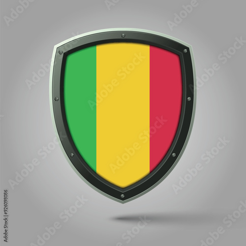 National Shield of MALI Flag with Original color photo