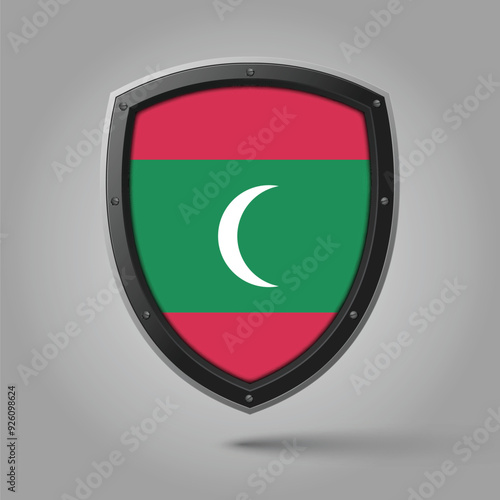 National Shield of MALDIVES Flag with Original color photo