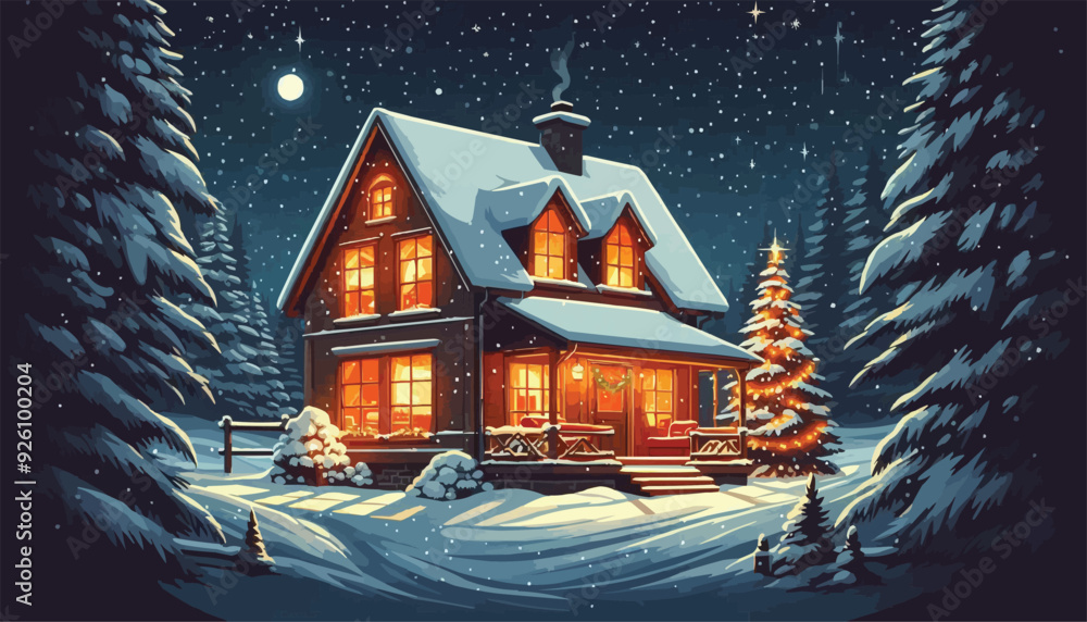 Fototapeta premium house in the snow