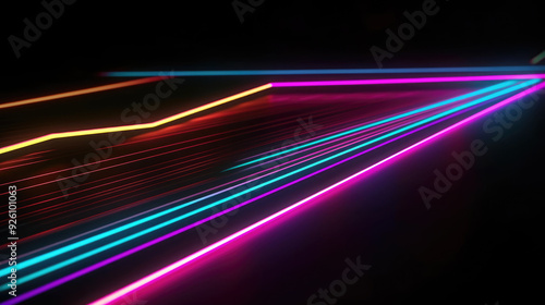 Glowing Neon Lines Patterns and Colorful Abstract Background with Futuristic Design