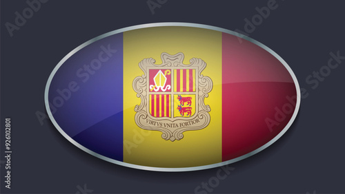 Eclipse Shape of ANDORRA Flag with Original color