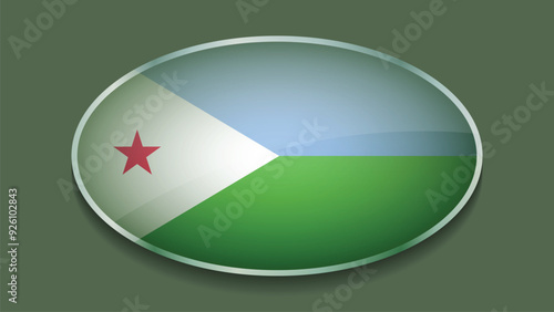 Eclipse Shape of DJIBOUTI Flag with Original color