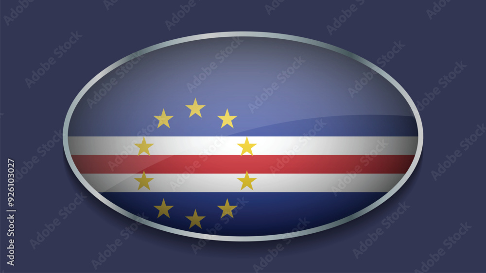 Eclipse Shape of CAPE VERDE Flag with Original color Eclipse Shape of CAPE VERDE Flag with Original color