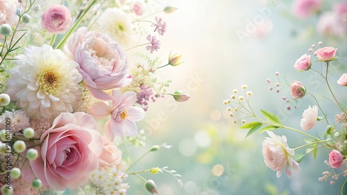 of delicate florals and botanicals in soft pastel tones, floral, botanical, pastel, delicate, soft,nature, plants, flowers