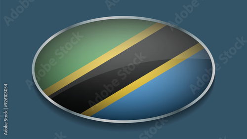 Eclipse Shape of TANZANIA Flag with Original color