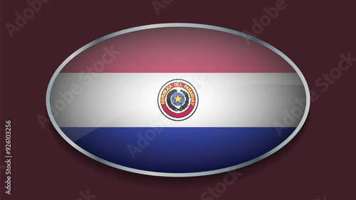 Eclipse Shape of PARAGUAY Flag with Original color