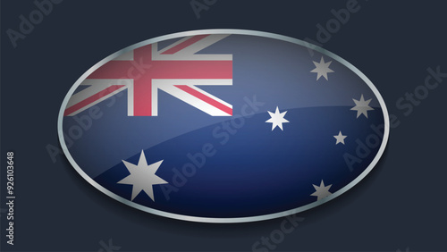 Eclipse Shape of AUSTRALIA Flag with Original color