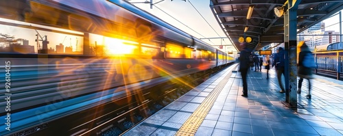 Blurred Commuters at Sunris...