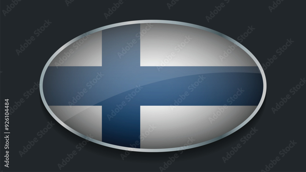 Fototapeta premium Eclipse Shape of FINLAND Flag with Original color