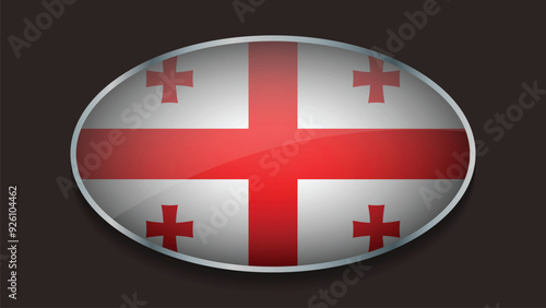 Eclipse Shape of GEORGIA Flag with Original color