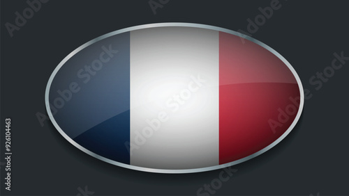 Eclipse Shape of FRANCE Flag with Original color