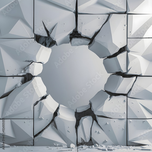 Shattered Wall with Circular Hole